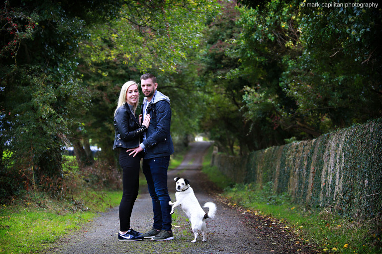 engagement shoot with a dog